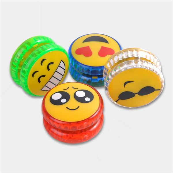 High Quality Intelligence Children Toys Led Light Emitting Yoyo Ball Emoji Smiley Kids Creative Birthday Party Gift