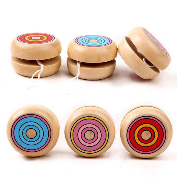 Mix Color Wholesale 10 Pcs Kids Magic Yoyo String Round Ball Spin Professional Wooden Toys For The Children