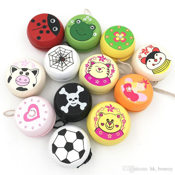 Cute Animal Prints Wooden Yoyo Toys Ladybug Toys Kids Yo-Yo Creative Yo Yo Toys For Children Children Yoyo Ball