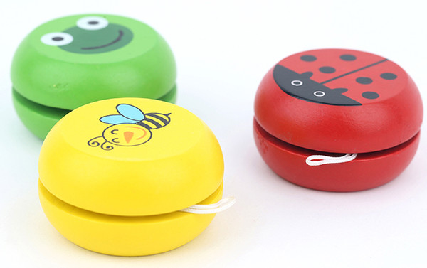 free shipping wChildren's educational toys wholesale Wooden cartoon animals yo-yo yo-yo yoyo ball classic retro puzzle baby educational toys