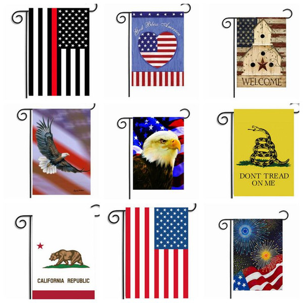 Garden Flags BlueLine USA Flags Banner America Police Flags Party Decoration Thin Blue Line USA Flag DIY Yard Hanging Flag Portable LT87