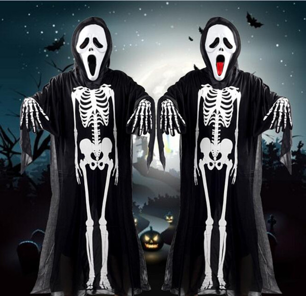 Halloween adult and children clothes+mask+gloves masquerade show costumes clothes new arrived kids modeling long clothes Free D