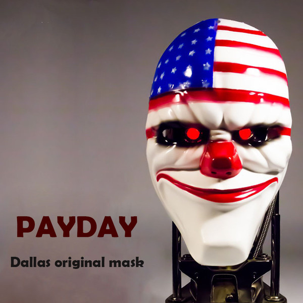 Payday 2 Mask Resin The Heist Dallas/Wolf/Chains/Hoxton cosplay halloween horror clown masquerade cosplay Carnaval toys