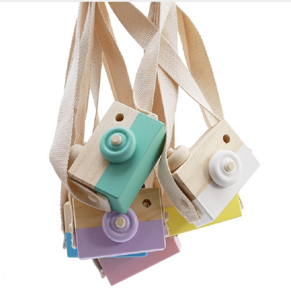 Cute Wooden Toy Camera Baby Kids Hanging Camera Photography Prop Decoration Children Educational Toy Birthday Christmas Gifts