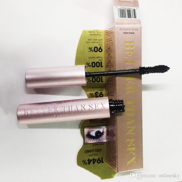 2018 Hot Too Faced Better Than Sex Mascara Makeup LASH Mascara black long lashes Waterproof DHL Free shipping
