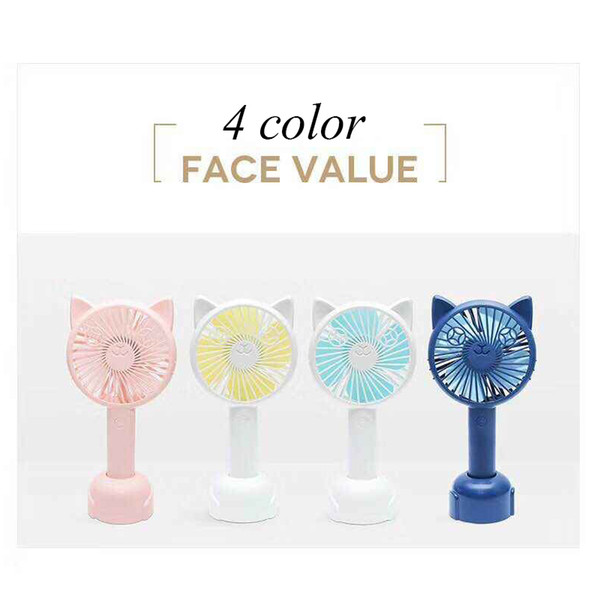 Fashion Cat Face mini Fan Portable Fan USB Charging Cool Removable Rotating Handheld Mini Outdoor Fans Pocket Fan Large wind power