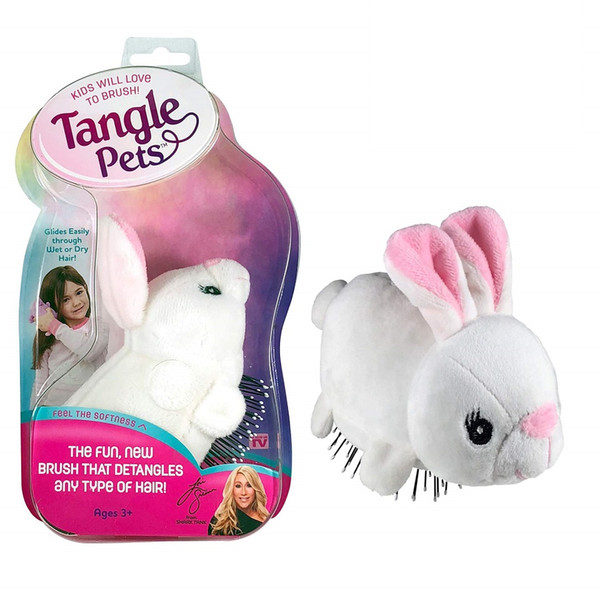 NEW SPARKLES THE UNICORN,CAT,PUPPY,BUNNY,LADYBUG- The Detangling Brush in a Plush, Great for Any Hair Type, Removable Plush