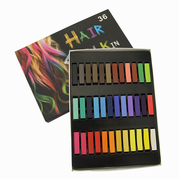 Fashion 36 colors Spa Hair Chalk Salon Craft Kit One-time hair dye toy colorful chalk pen child adult gift boy and girl toy