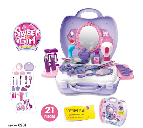 Children simulation Dress up Fashion tableware dresser cash register tool doctor suitcase toy set Christmas Gifts for children