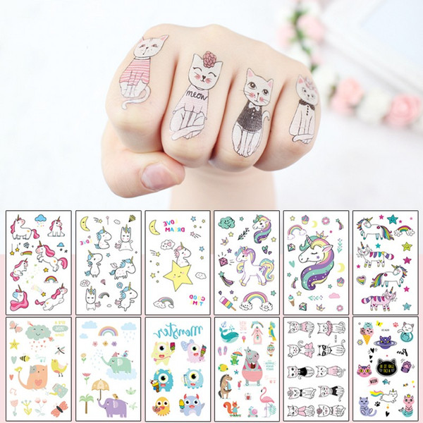 Cartoon Unicorn Tattoo For Kid Cute Fake Taty Tattoo Children Tatouage Temporaire Body Art Waterproof Temporary Tattoo Sticker