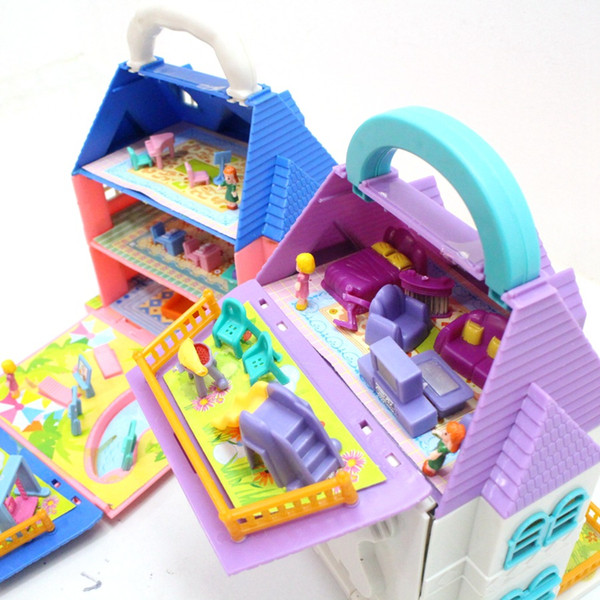 Blue, pink, and color Children's toys can be used to break up portable villas with furniture toys Children Kids Gift