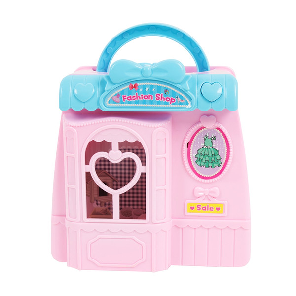 DIY Pretend Play Portable Doll House With Handbag Doll Wardrobe Colorful Accessories Educational Toy Improve Assembly Birthday Gift VB