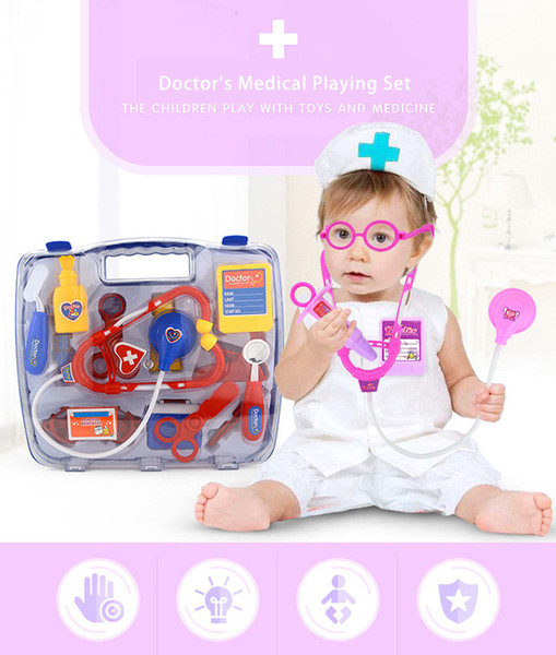 Kids Pretending Doctor's Medical Playing Set Case Education Kit Role pretend Play children Toy 2 colors dropship