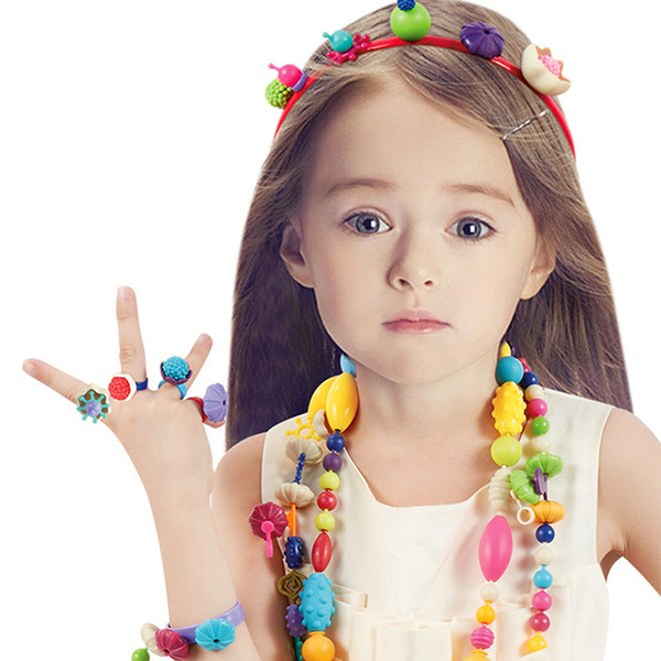 95 pcs/ 600 pcs Pop Beads Toys Snap Jewelry Fashion Kit DIY Educational Kid's Toy Craft Gifts For Girls
