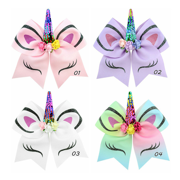 Children Unicorn Butterfly Hairpin Big Size Bowknot Christmas Gift Cute Bowknot Hairpins Bubble Hairpins Baby Girls Sequin Hair Bows Rhinest