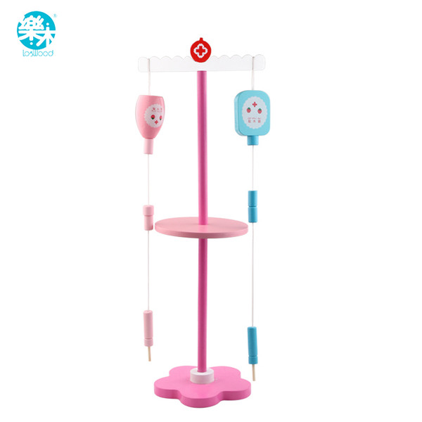 Logwood Wooden toys Funny play Real Life Cosplay Doctor game toy Drip rack Doctor accessories For Children
