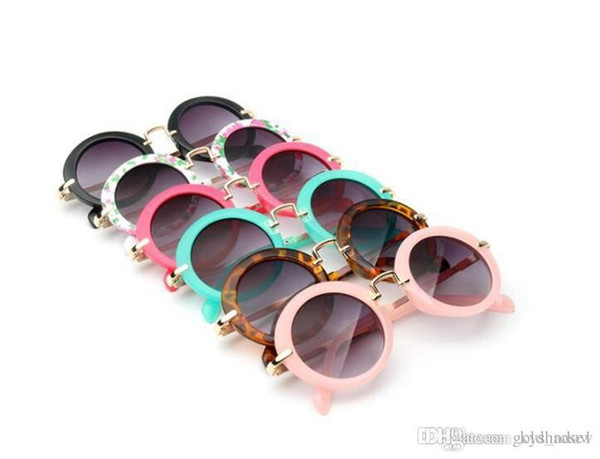 Hot kids retro sun shades infant goggles eyeglasses sunglass Boys Girls Children Round Sunglasses Eyewear 6 colors