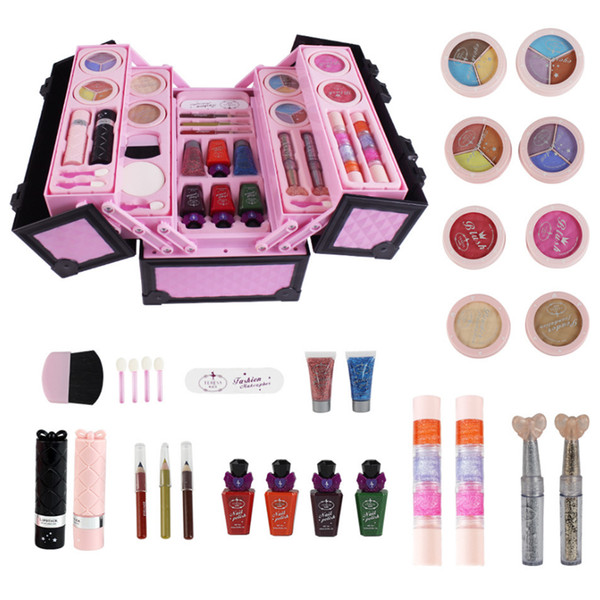 Make Up Toy Children Pretend Play Toys Little Princess Set Case Cosmetic Kid Makeup Kit Toy Safety For Girls Cosmetic Travel Box