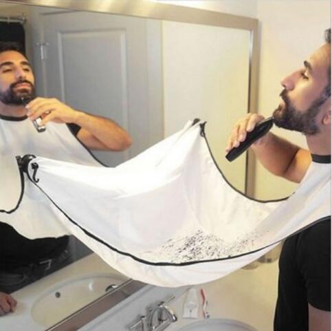 Men Bathroom Shave Apron Beard Care Trimmer Hair Catcher Polyster Shaving Apron Cape Cloth Sink Tools