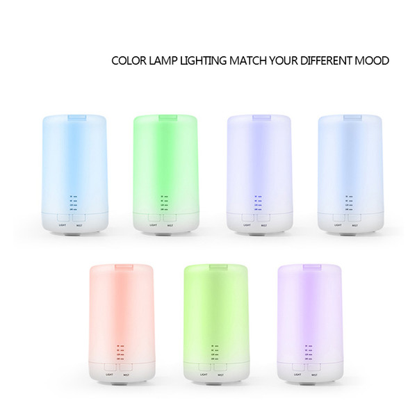 Fashion 70ml Aroma Essential Oil Diffuser Ultrasonic Air Humidifier 3 Hours Continuous Diffusing 7 Colors Changing 4 Timer Settings