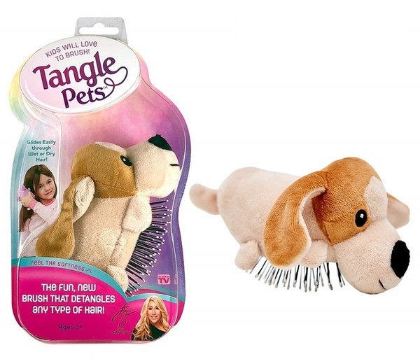 HOT SPARKLES THE UNICORN,CAT,PUPPY,BUNNY,LADYBUG- The Detangling Brush in a Plush, Great for Any Hair Type, Removable Plush