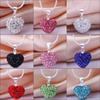 Heart Crystal Shamballa Necklace Silver plated Jewelry Rhinestone Necklace Disco Crystal Bead Necklace women jewelry Gift