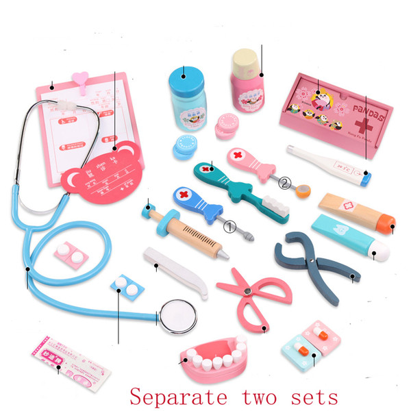 Baby Play dentist doctor's kit for children dental toys Pretend Plays toys wood Simulation Medicine Toys Early Education Gifts