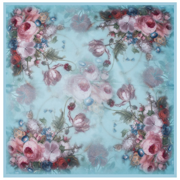 53 * 53 100% silk kerchief luxury mulberry silk scarf new fashion lady printed pure silk scarves