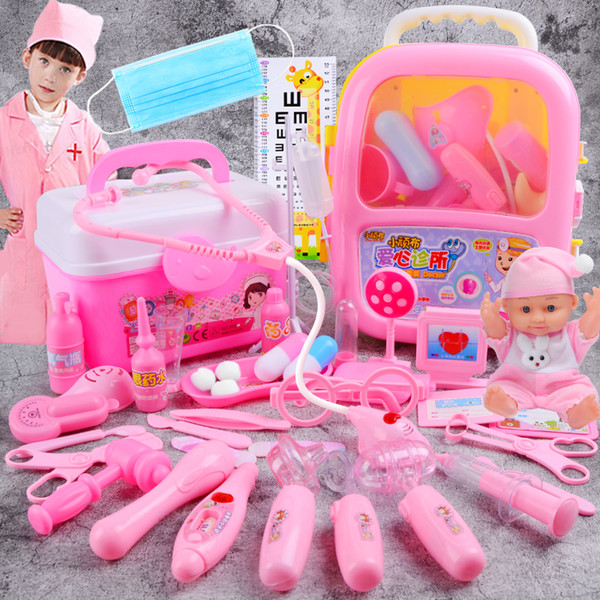 Children simulation doctors toys baby stethoscope injection kit set boys and girls