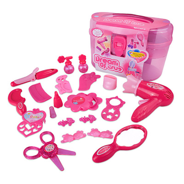 New Children Pretend Play Kid Make Up Toys Makeup Set Hairdressing Simulation Plastic Toy For Girls Dressing Cosmetic Travel Box