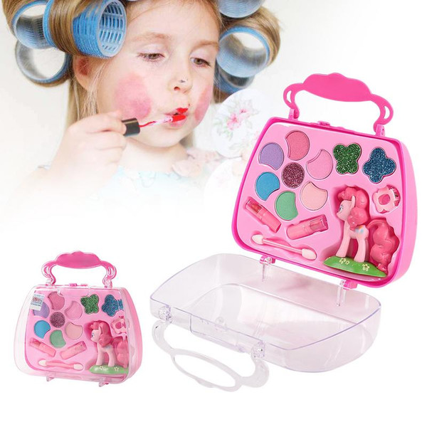 Make Up Toy Pretend Play Kid Makeup Set Safety Non-toxic Makeup Kit Toy For Girls Dressing Cosmetic Travel Box Girls Beauty Toy