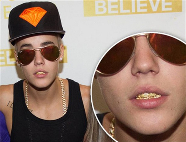 24K Gold Plated Hip-hop Grills Set Eight 8 Top Teeth & 8 Bottom Tooth Hip Hop Grills High Quality Party Dance Cool Gift