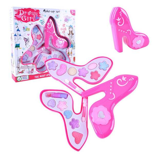 Children High-heeled Shoes Style Safe Non-toxic Children's Cosmetics Set DIY Makeup Pretend Play Toys Princess Girls Make Up Kit