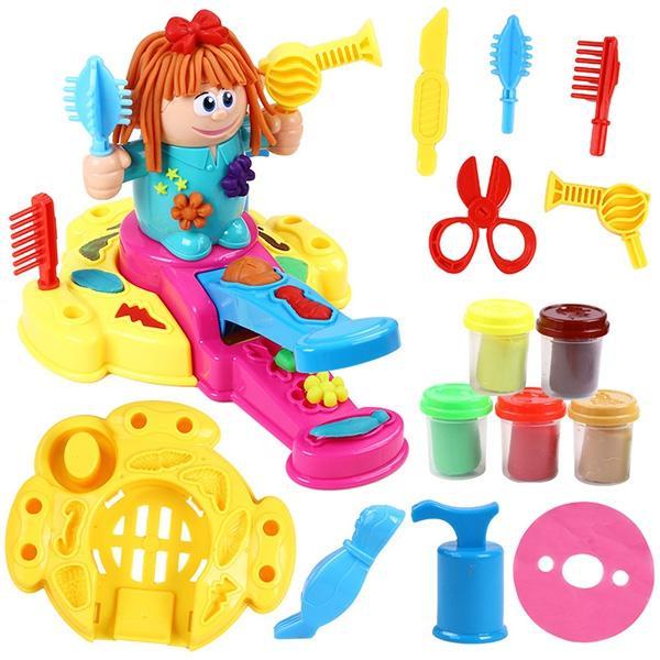 DIY Children Funny 3D Nontoxic Hairdresser Clay Set Toy Barbershop Hairdresser Color Clay Series Christmas / Birthday Toys For Kid VB