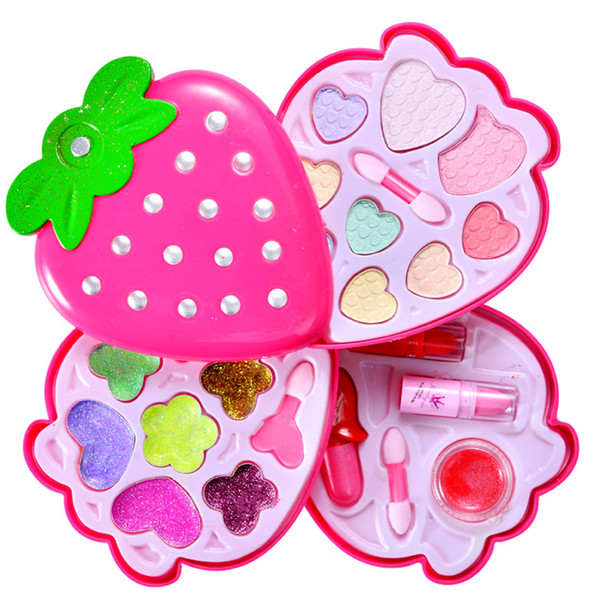 Safe Non-toxic Children Cosmetic Set Pretend Play Makeup Kit Toys for Princess Girls Beauty Toys Kids Nail Polish Lipstick Kit