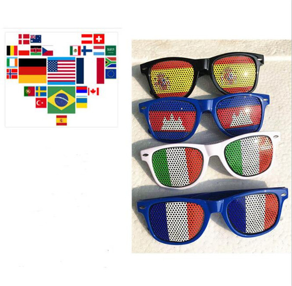 2018 World Cup National Flag Retro Glasses Foot Game Unisex Glasses Party Favors Photo Booth Props Accessories Fans Gift