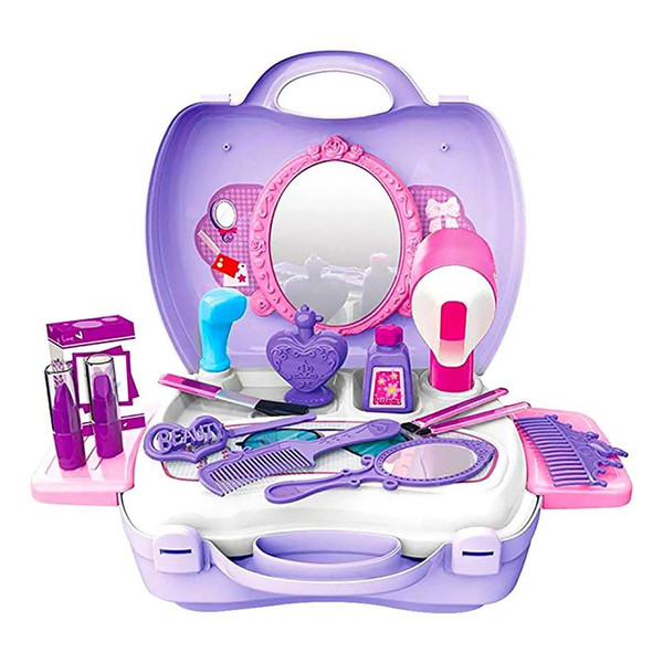 Children Cosmetics Set Toys Girls Little Cosmetics Kit Pretend Play Makeup Set Simulation Dressing Table Mirror Cosmetic Toy