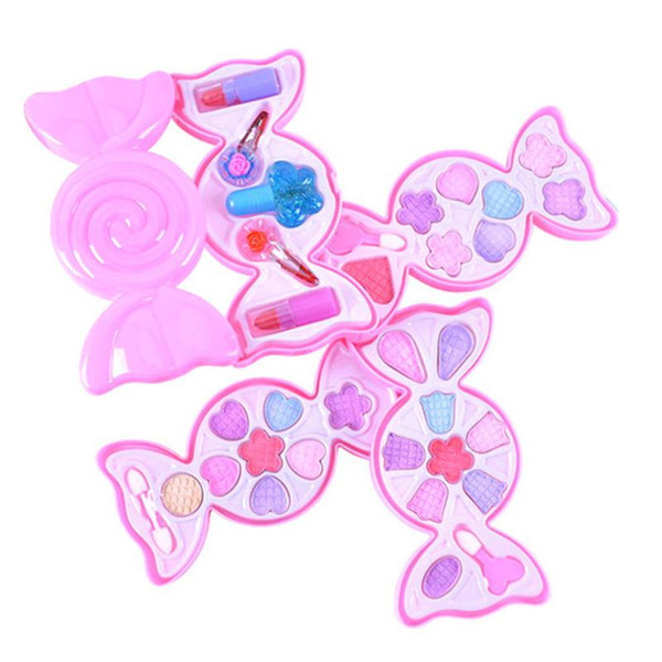 Children Beauty Fashion Makeup Toys Gift Set Safety Girls Princess Cosmetic Eyeshadow Lipstick Play Toys Kit With Candy Box