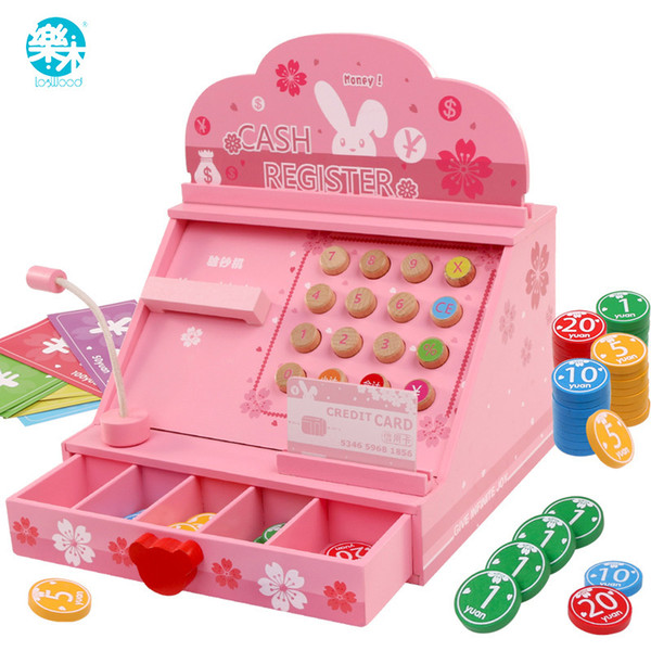 Logwood Wooden toy real life Groceries Toys Cash register Occupation awareness Supermarket game Learning Education Wooden toys