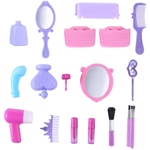 21 Pcs Children Princess Simulation Comestics Case Makeup Toy Kit Girls Pretend Play Beauty Dress Box birthday gift