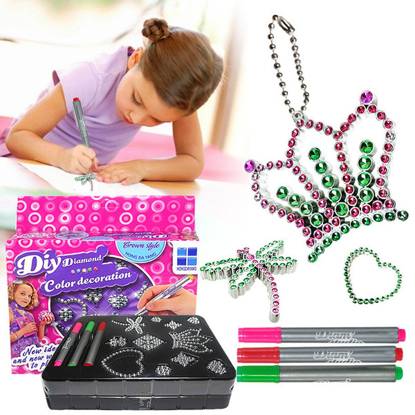 [ TOP ] TOP ways to play DIY diamond color decoration set toy paint learning coloring Drawing ornament toy child girl gift