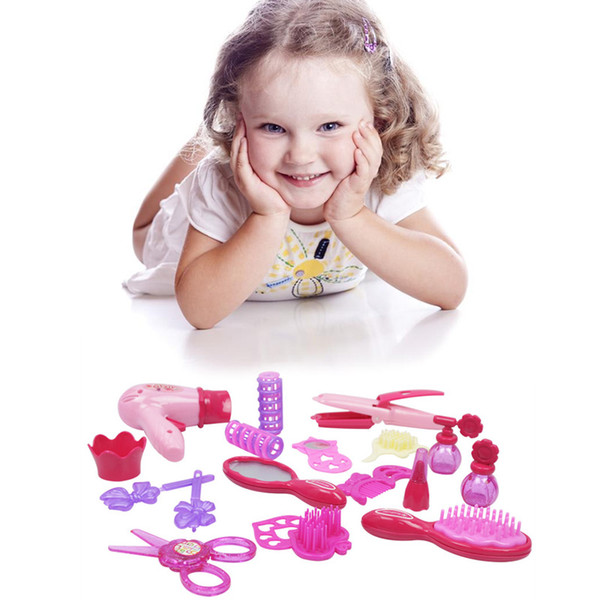 Kids Pretend Play Make up Toys Safety Beauty Salon Makeup Set Hairdress Simulation Plastic Toy With Travel Box toys for girls