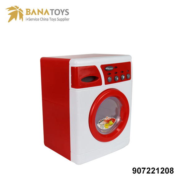 High quality girl pretend play plastic mini electric washing machine toy with IC for children gifts Free Shipping