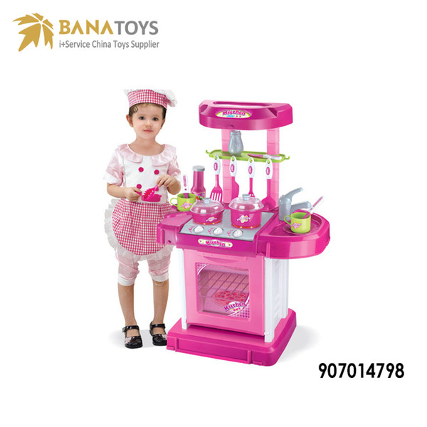 Hot sale preschool pretend play toys kids kitchen set toy for kids kitchen design mini kitchen set light music toys children love toys.