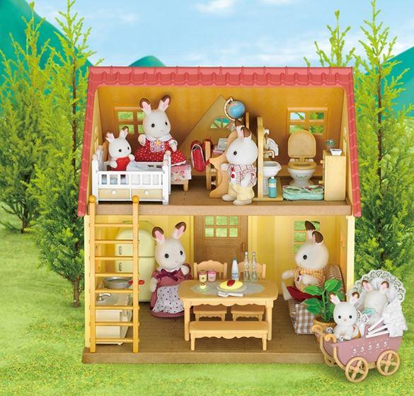 PlaSambel Princess Toy House Girl Doll Dollhouse Girl Sylvanian Families House Doll Toy Gift for Children-Sweet Dream HousePlaying house toy