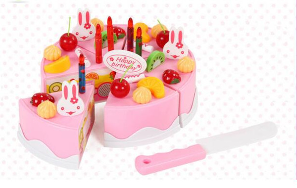 Happy funny Cut Birthday Cake Toys 38 pieces Children's play kitchen toy kitchen toys for sale