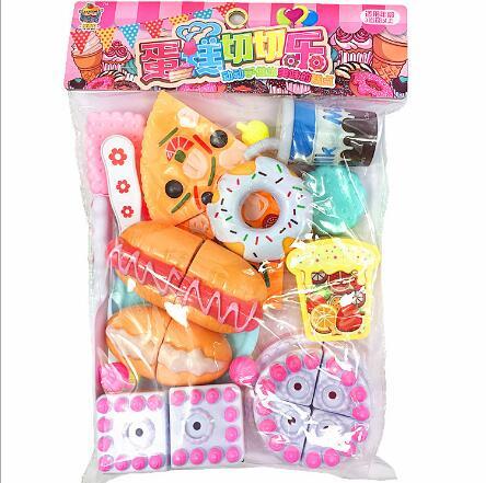 Children's simulation cake snacks cut music play house toys children's birthday gift puzzle set girl