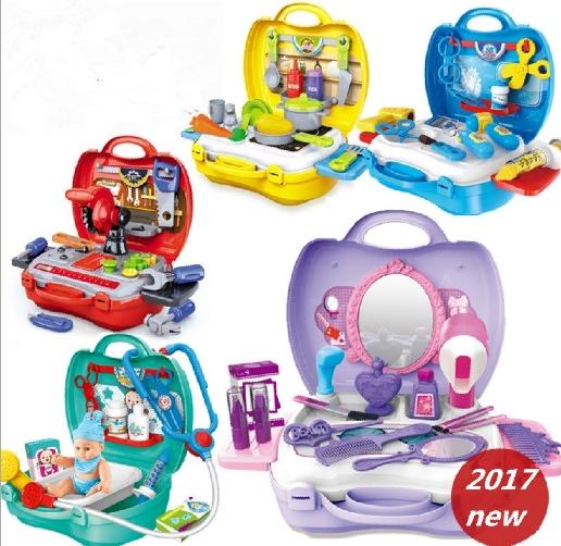 2017 NEW Children Kitchen Cooking Play food sets Prentend Play and Dress up toys Christmas Gifts for little Girls Boys