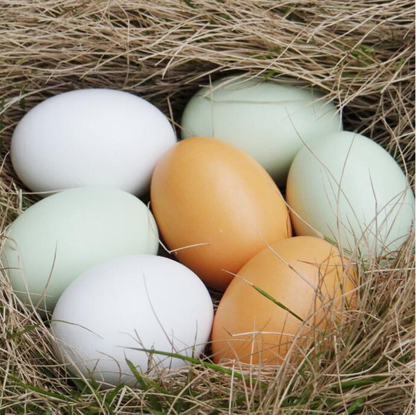 Hen Poultry Simulation Wooden Fake Eggs Chicken Duck Geese Hatch Incubation Breeding the kitchen toy house Painting toy Easter Gift