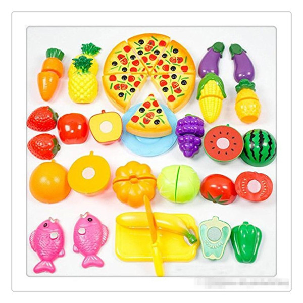DressUp Play Toys Food Cutting Toys Fruit Vegetable Kitchen Cutting Early Development Education Toy For Baby Kids Toys Free Shipping
